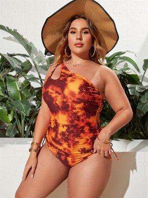 Женский слитный купальник Plus Size