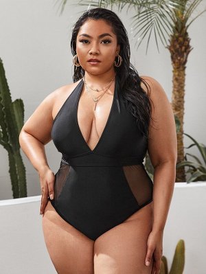 Женский слитный купальник Plus Size