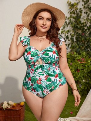 Женский слитный купальник Plus Size