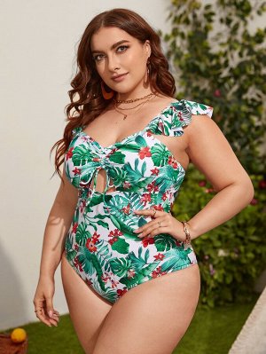 Женский слитный купальник Plus Size