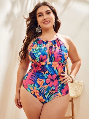 Женский слитный купальник Plus Size