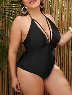 Женский слитный купальник Plus Size