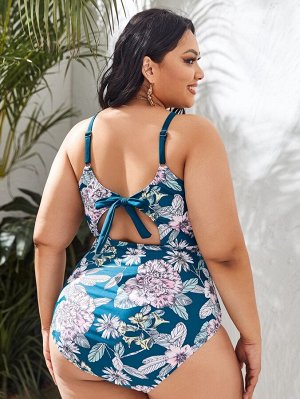 Женский слитный купальник Plus Size