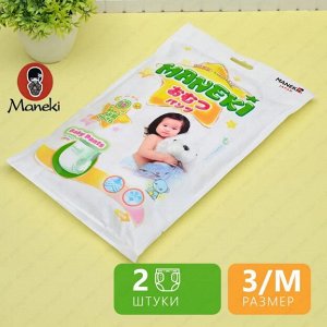 Подгузники-трусики детские одноразовые "MANEKI", размер M, 6-11 кг, PROMO, 2 шт./упак