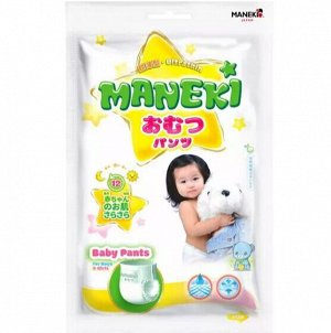 Подгузники детские одноразовые "MANEKI", размер S, 4-8 кг, PROMO, 2 шт./упак