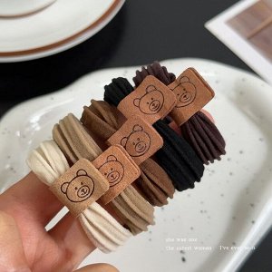 Резинки для волос с медвежонком разноцветные, 10 шт