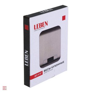 LEBEN Весы кухонные, от 2хААА не в комп, металл, до 5 кг