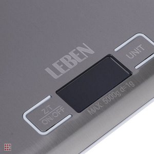LEBEN Весы кухонные, от 2хААА не в комп, металл, до 5 кг