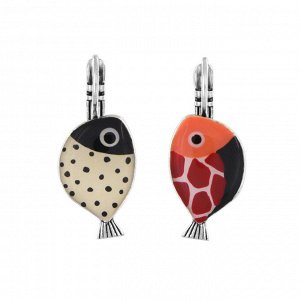 Серьги TARATATA, Ocean, асимметричные, с цветной смолой, TT-W24-02719-10M (серебристый)