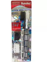 Зубная щетка Black and White Набор из 2х штук + 2 колпачка Черная и белая степень жёсткости: средняя