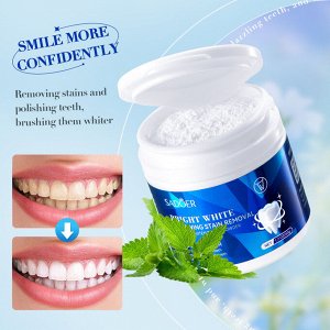 Осветляющая пудра для зубов Sadoer Bright White Tooth Powder (нейтрализатор желтизны, пятен)