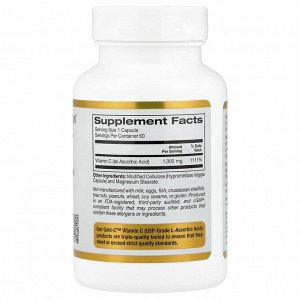 California Gold Nutrition, Gold C™, витамин C класса USP, 1000 мг, 60 растительных капсул