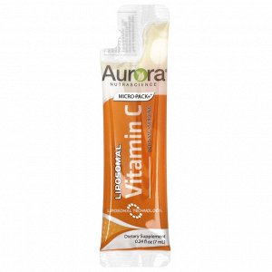 Aurora Nutrascience, Micro-Pack + ®, липосомальный витамин C, 1000 мг, 10 пакетиков по 7 мл (0,24 жидк. Унции)