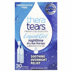 TheraTears, Nighttime Dry Eye Therapy, Гель-лубрикант для глаз, 30 одноразовых флаконов