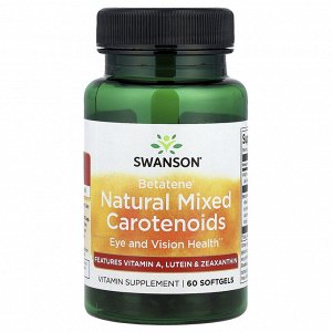 Swanson, Betatene®, натуральные смешанные каротиноиды, 60 мягких таблеток