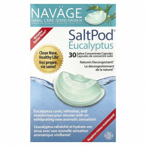 Navage, Nasal Care, солевой раствор для промывания носа, SaltPod®, эвкалипт, 30 капсул с солевым концентратом