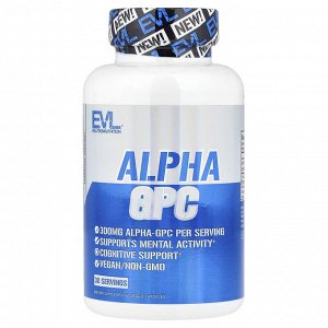 EVLution Nutrition, альфа-ГФХ, 60 растительных капсул (300 мг в 1 капсуле)