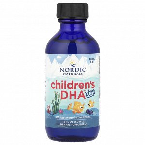 Nordic Naturals, Children's DHA Xtra, для детей возрастом 1–6 лет, вкус ягодного пунша, 880 мг, 60 мл (2 жидк. унции)