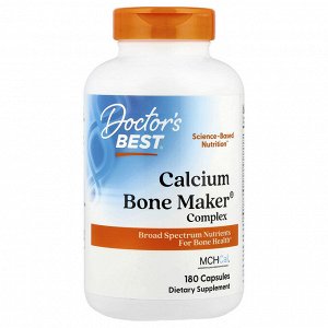 Doctor's Best, Calcium Bone Maker®, комплекс с кальцием для здоровья костей, 180 капсул