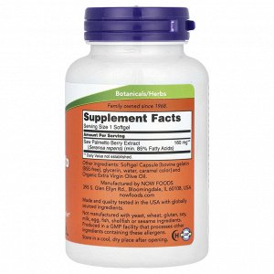 NOW Foods, Экстракт серенои, для мужского здоровья, 160 мг, 240 мягких таблеток