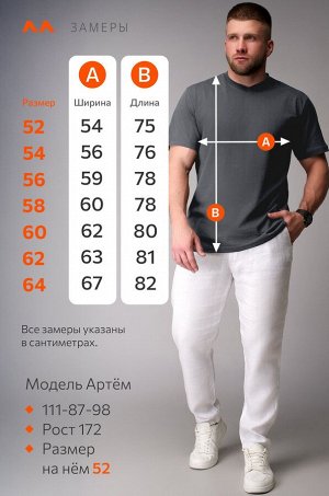Мужская футболка больших размеров c V-вырезом Happyfox