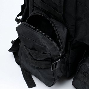 Рюкзак тактический туристический Storm tactic, 50 л, с карманами, однотонный, чёрный