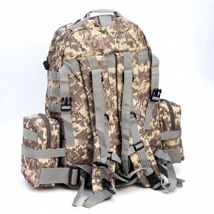 Рюкзак тактический туристический Storm tactic, 50 л, с карманами, расцветка пиксели, серый