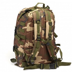 Рюкзак тактический туристический Storm tactic, 40 л, с карманами, расцветка мультикам, зелёный/коричневый