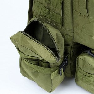 Рюкзак тактический туристический Storm tactic, 50 л, с карманами, однотонный, оливковый