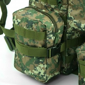 Рюкзак тактический туристический Storm tactic, 50 л, с карманами, расцветка пиксели, зелёный