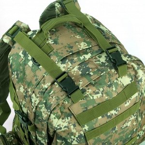 Рюкзак тактический туристический Storm tactic, 50 л, с карманами, расцветка пиксели, зелёный