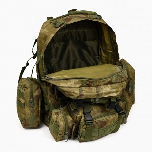Рюкзак тактический туристический Storm tactic, 50 л, с карманами, расцветка мох, зелёный