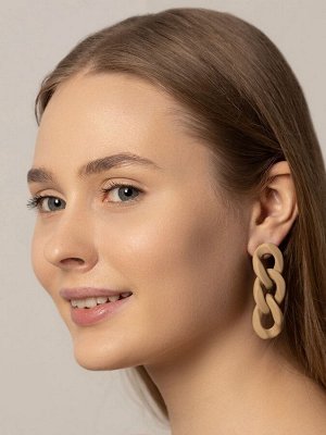 Серьги пластик «Цепь» восторг, светло-коричневые