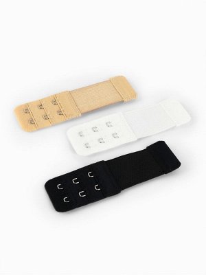 Застёжка для бюстгальтера, удлинитель, 3 ряда 2 крючка, 3.2x10.5 см, 3 шт.