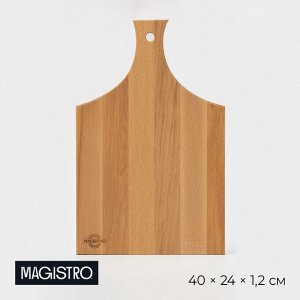 Доска разделочная деревянная с ручкой Magistro, 40x24x1.2 см, дуб