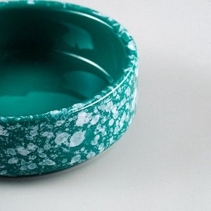 Миска керамическая "Брызги" 100 мл - 8,5 х 3 см зелёная