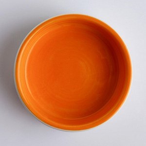 Миска керамическая "Морковки и лапки" 70 мл - 8,8 х 8,8 х 3 см, оранжевая/белая