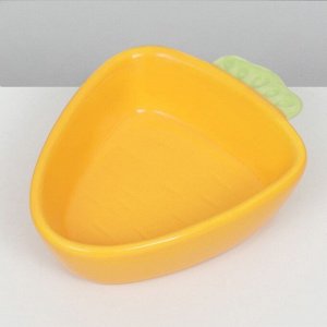 Миска керамическая "Морковь" 100 мл - 11 х 11 х 8,5 см, жёлтая