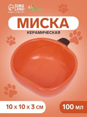 Миска керамическая "Тыква" 100 мл - 10 х 10 х 4 см, оранжевая