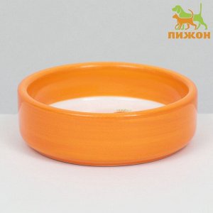 Миска керамическая "Морковочки" 70 мл - 8,8 х 8,8 х 3 см, оранжевая/белая