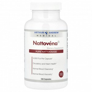 Arthur Andrew Medical, Nattovéna®, чистая наттокиназа, 4000 FU, 180 капсул