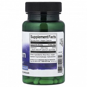 Swanson, Albion® селен, 200 мкг, 90 веганских капсул