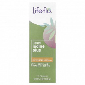 Life-flo, жидкий йод, натуральный апельсин, 59 мл (2 жидк. унции) (150 мкг в 1 порции)