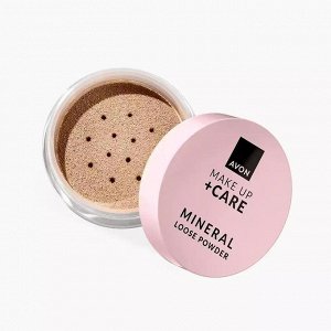 Минеральная рассыпчатая пудра для лица Make Up + Care, цвет Светло-бежевая
