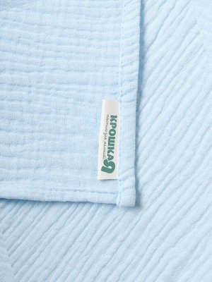 Полотенце - уголок муслиновое Крошка Я, 75x75 см, 100% хлопок, 120 г/м², голубое