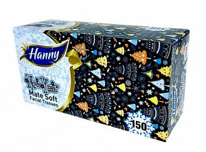 Салфетки-выдергушки HANNY "New Year", 2 слоя, 150 штук в картонном боксе, продажа стяжками по 5 боксов