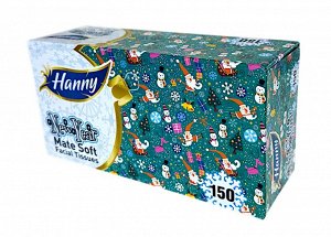 Салфетки-выдергушки HANNY "New Year", 2 слоя, 150 штук в картонном боксе, продажа стяжками по 5 боксов