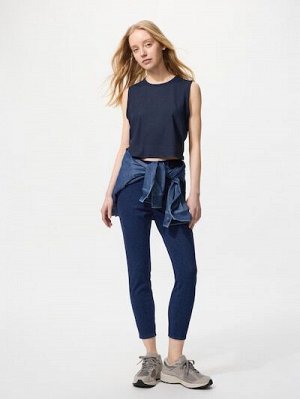 UNIQLO - ультраэластичные укороченные джеггинсы со средней посадкой - 68 BLUE