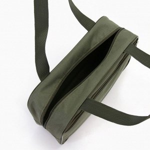 Сумка для обуви TEXTURA, на молнии наружный карман, размер 33x10x20 см, хаки