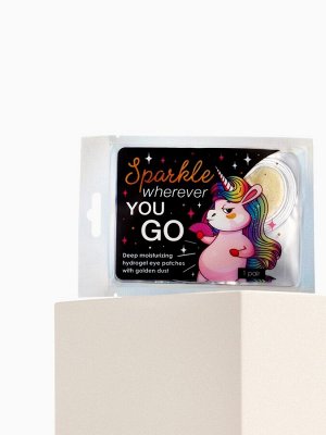 Патчи для глаз Sparkle wherever you GO, 1 пара, гидрогелевые с частицами золота, Beauty Fox